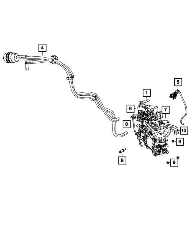 68087229AA - Front Suspension: Compressor Air Line for Mopar Image