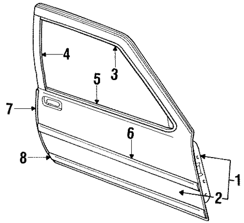 Door & Components for 1984 Lincoln Mark VII #0
