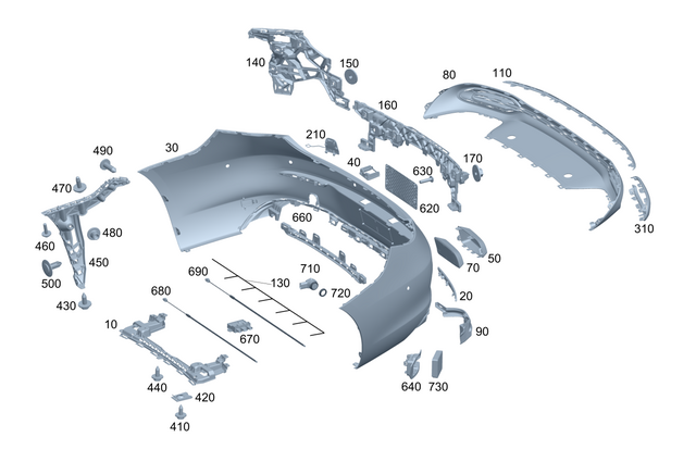 2368854401 - Bumper/Fender/Hood: Bumper Holder for Mercedes-Benz: CLE300, CLE450, CLE53 AMG Image image