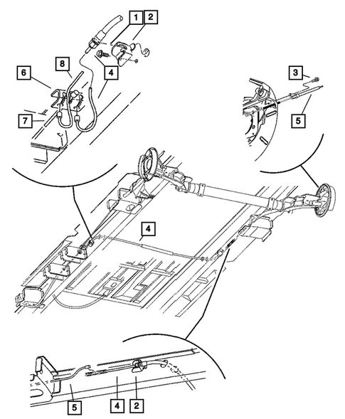Parking Brake Lever and Cables for 2007 Dodge Caravan #0