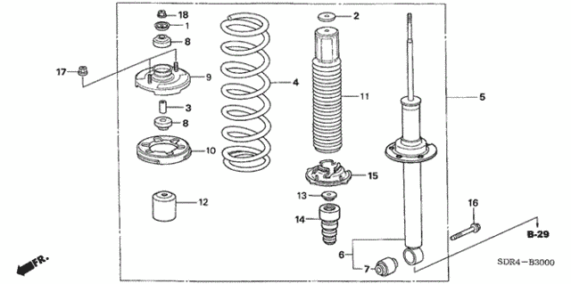 Rear Shock Absorber for 2007 Honda Accord #0