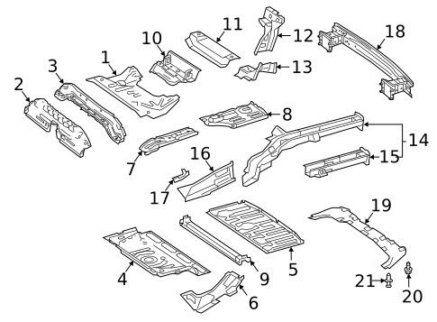 Rear Floor & Rails for 2021 Mercedes-Benz A35 AMG #0