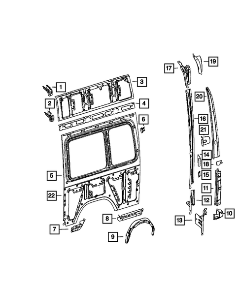Aperture Panel and Pillar Supports for 2009 Dodge Sprinter 3500 #1