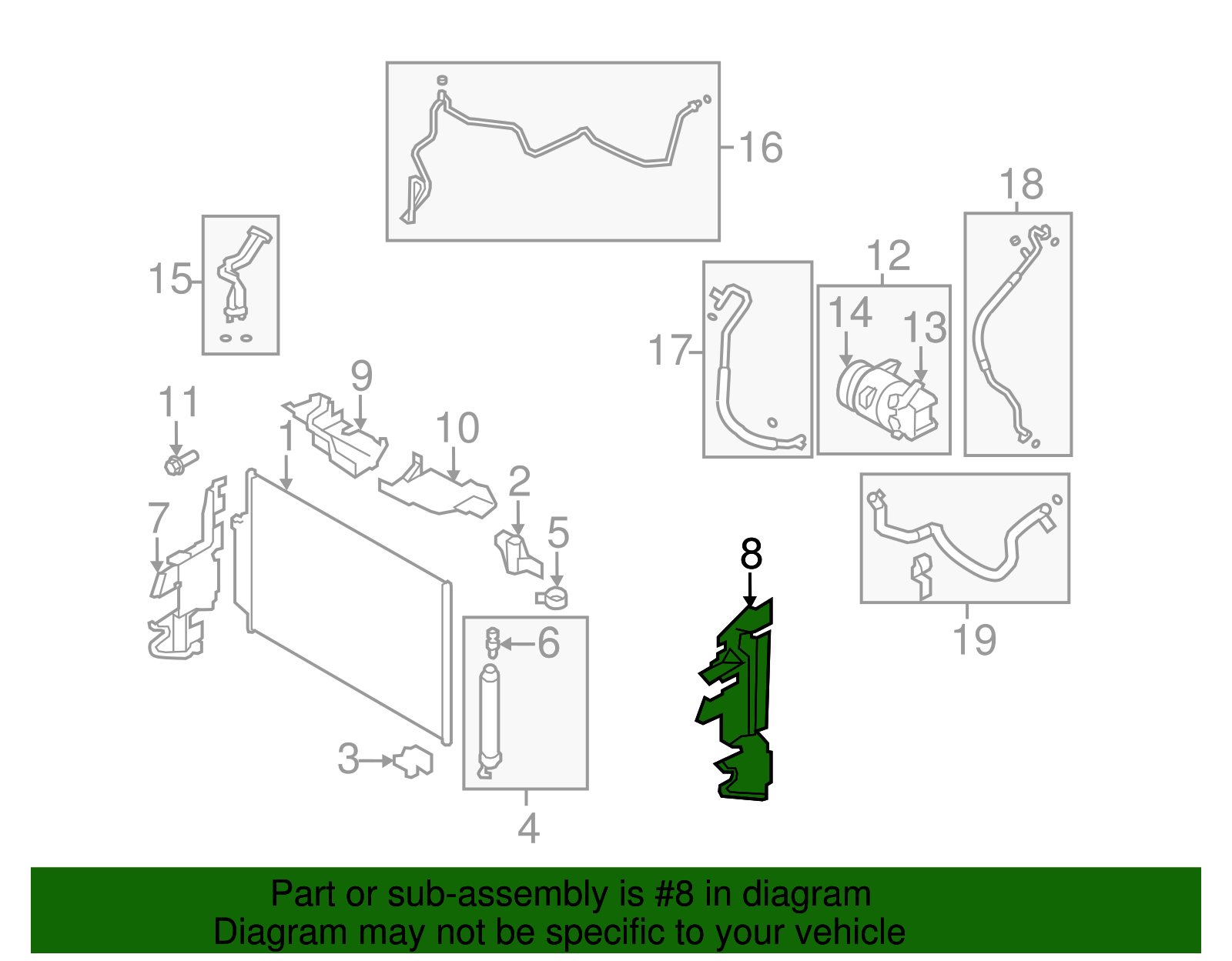 A/C Condenser Seal - Nissan (92185-1GR0A)
