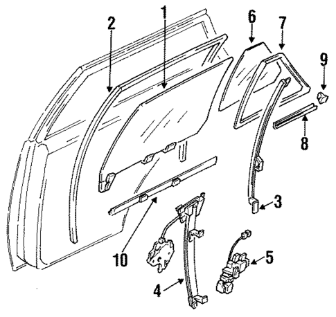 Glass - Rear Door for 1985 Nissan Maxima #1
