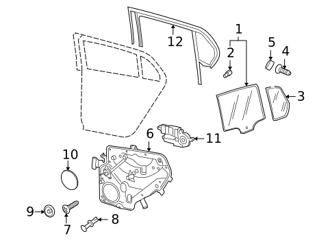 Glass - Rear Door for 2025 Volkswagen Atlas Cross Sport #2