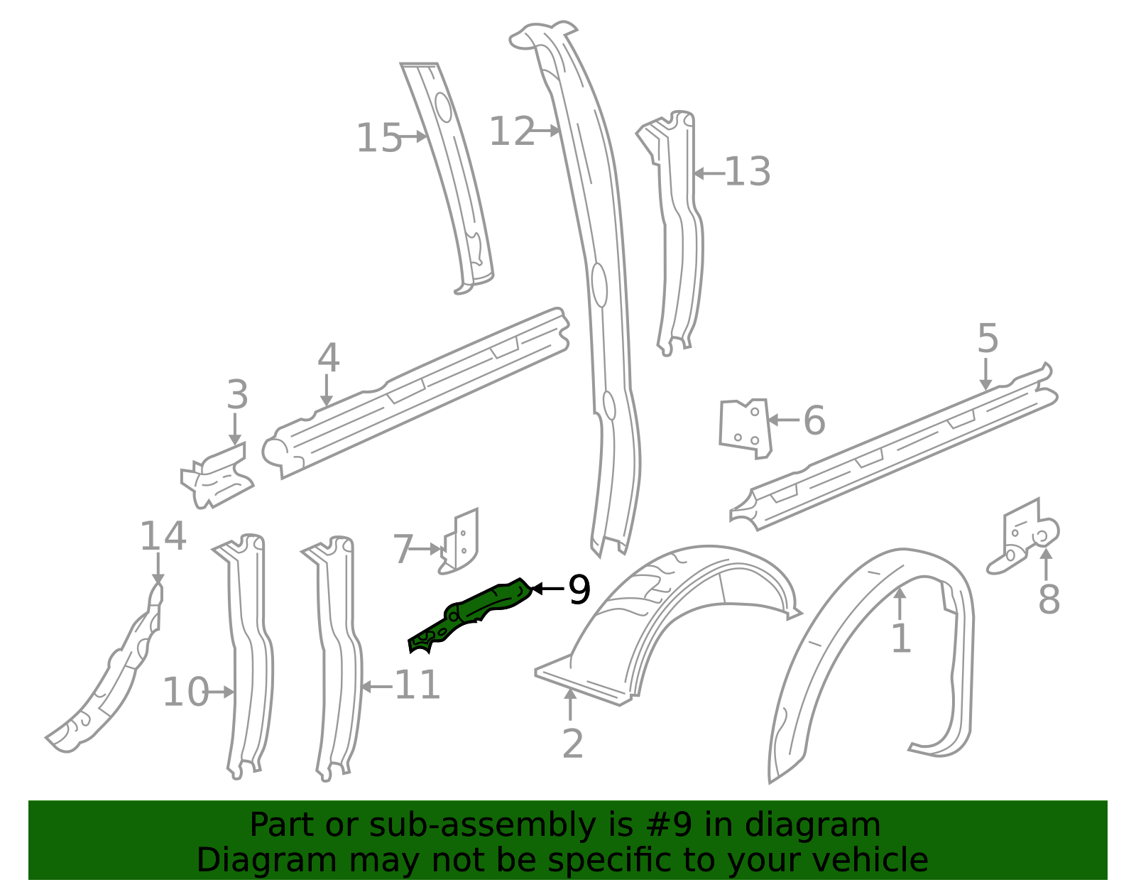 Rear Driver Side Seat Shoulder Belt Anchor Plate Reinforcement 25779479 ...