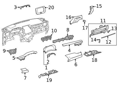 Instrument Panel Components for 2024 Toyota Venza #0