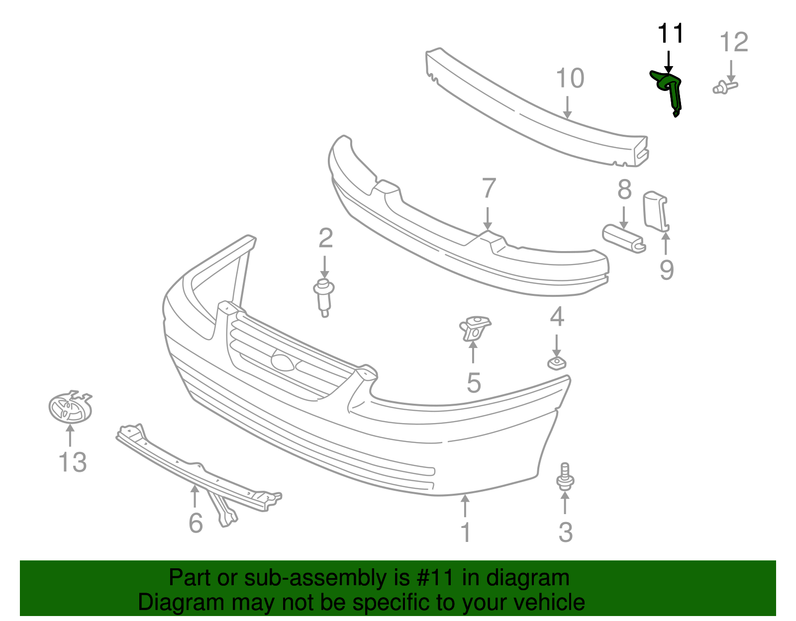 52141-AA010 - Reinforced Beam Stay - 1997-1999 Toyota Camry | Lithia ...