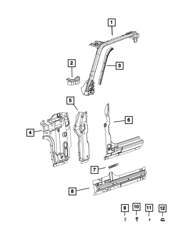 68352816AD - Body Sheet Metal Except Doors: A Pillar Baffle, Right for Mopar Image