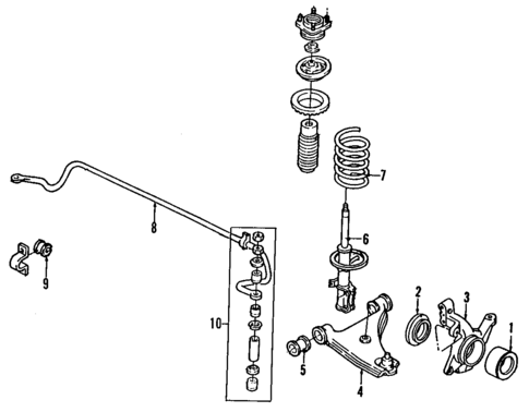 Stabilizer Bar & Components for 1989 Ford Probe #2