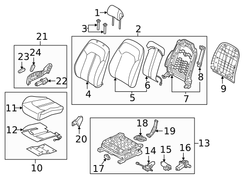 Passenger Seat Components for 2018 Hyundai Sonata #0