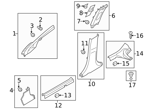 Interior Trim - Pillars for 2018 Kia Rio #0