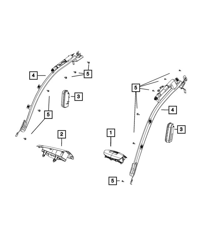 68398972AF - Restraints: Side Curtain Air Bag, Right for Mopar Image