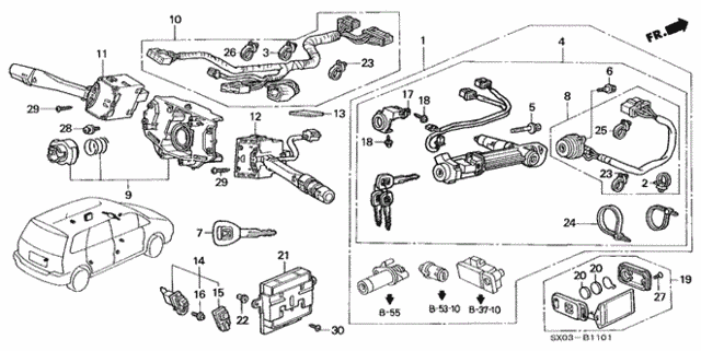 Combination Switch ('98) for 1998 Honda Odyssey #0