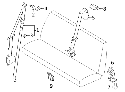 Rear Seat Belts for 2012 Ford E-150 #2