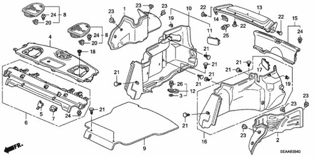 Rear Tray - Side Lining for 2008 Acura TSX #0