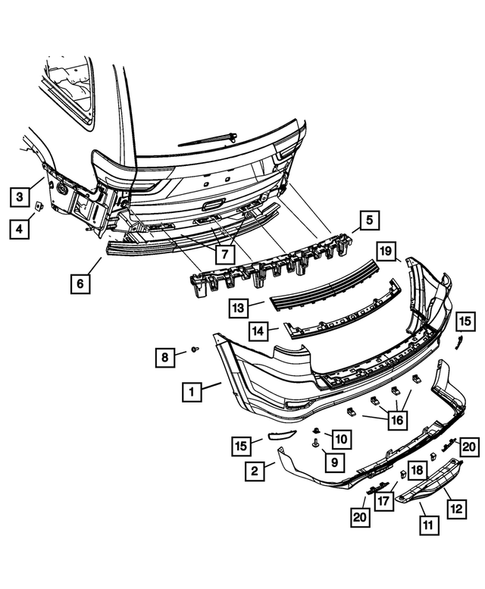 Rear Bumper and Fascia for 2012 Jeep Grand Cherokee #1