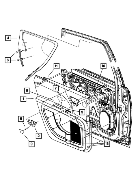 Door Trim Panels-Front and Rear for 2010 Dodge Journey #1