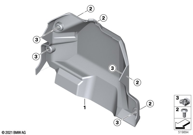 46639445296 - Frame and Mounting Parts: Cover for Power Electronic Converter -  for BMW-Motorrad Image