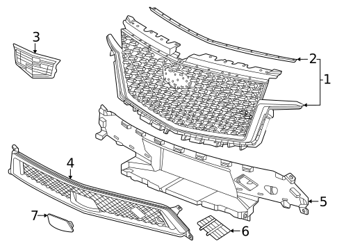 Grille for 2024 Cadillac Escalade #0