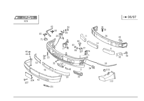 Front Bumper for 1998 Mercedes-Benz C280 #1