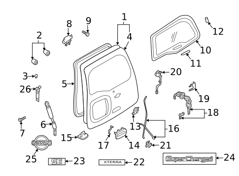 Gate & Hardware for 2002 Nissan Xterra #0