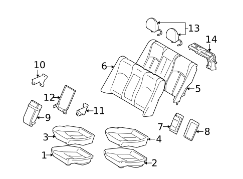 Rear Seat Components for 2010 Mercedes-Benz CLS63 AMG #0