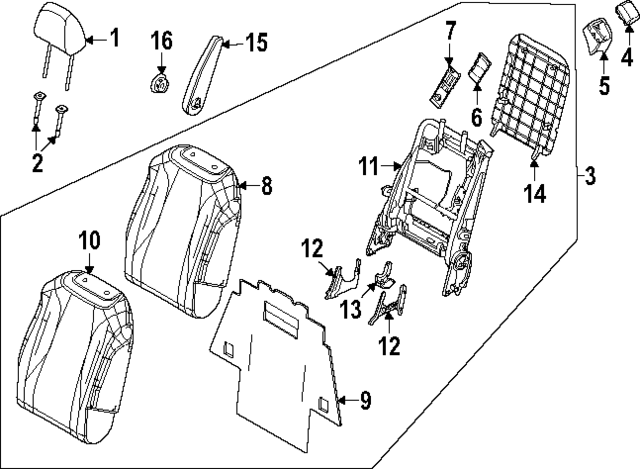 89300R0861KXA - : Seat Back Assembly for Kia Image
