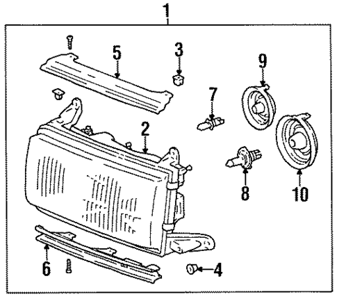 Headlamp Components for 1995 Toyota Land Cruiser #0