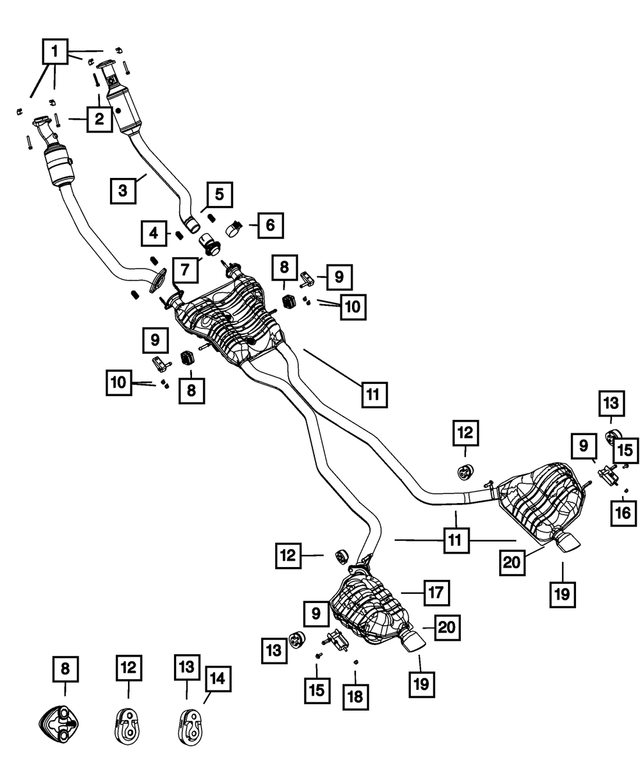 68414798AA - Exhaust: Exhaust Pipe And Converter, Left for Mopar Image