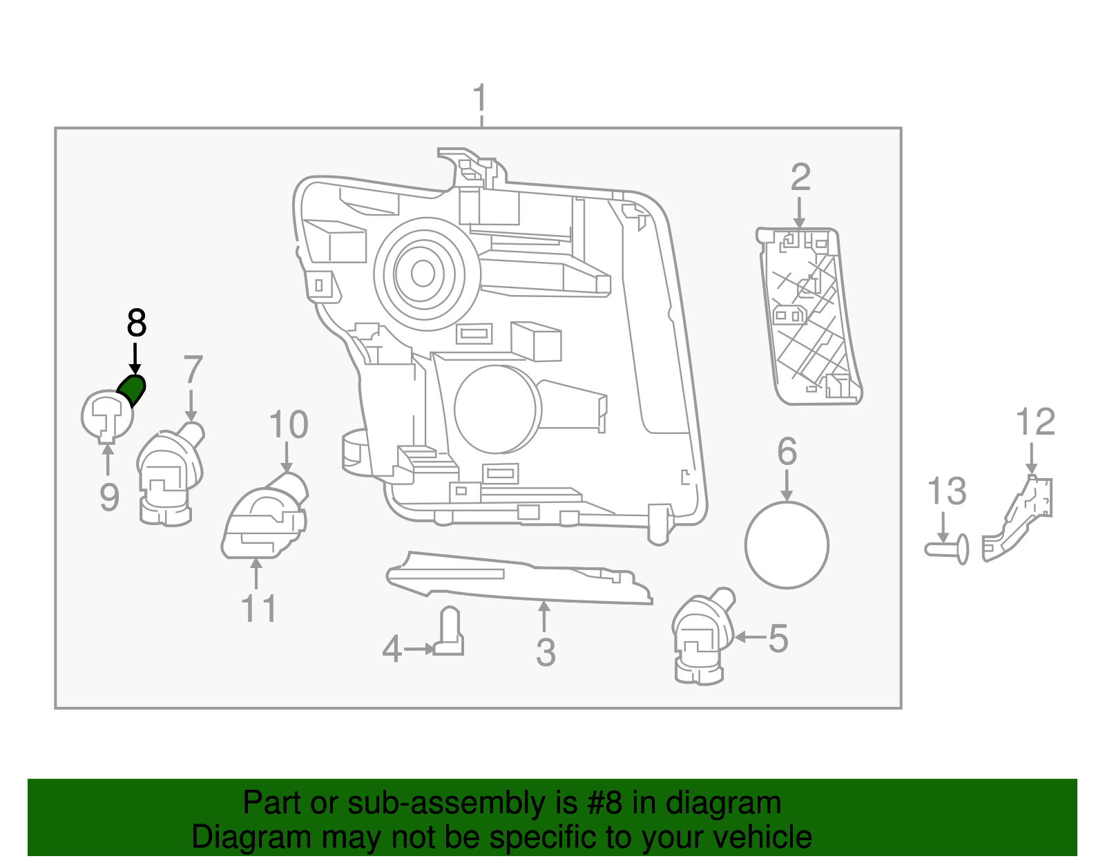 なすね 26261-0F001 Genuine Nissan #262610F001 Bulb
