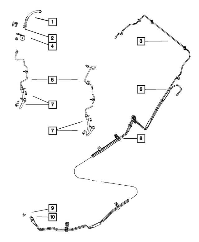 « 68021640AA – Service Brakes : Frein Tube, Côté Droit pour Mopar Image »
