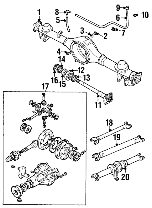Axle & Differential for 1998 Chevrolet Tracker #0