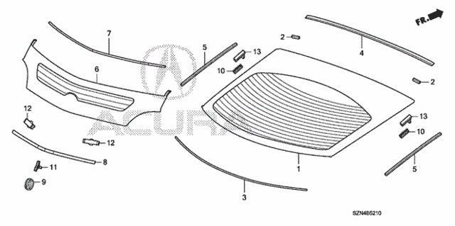 Rear Windshield for 2011 Acura ZDX #0