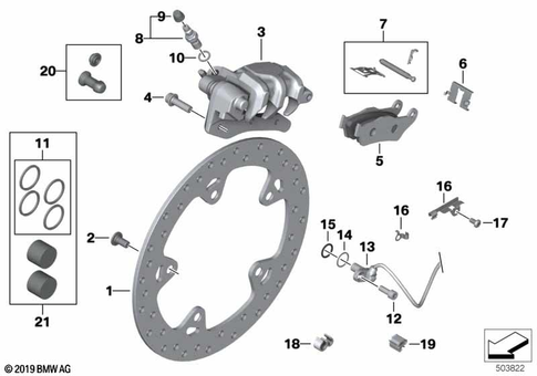 Rear Wheel Brake for 2016 BMW-Motorrad R nineT Racer #0