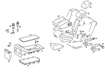 1269701830 - Rear Seat Bench: Folding Armrest for Mercedes-Benz: 380SEC, 560SEC Image