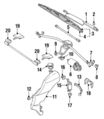 895955407B - Body: Wiper Arm for Audi: Cabriolet, Coupe Quattro, S4 Image