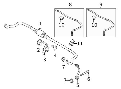 Stabilizer Bar & Components for 2021 Porsche Panamera #7