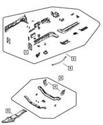 68058962AA - Frame, Bumper and Fascia: Side Rail Brace for Mopar Image