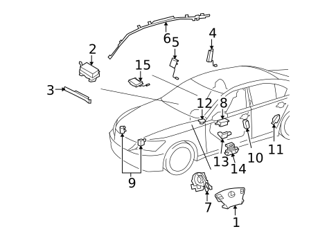 Air Bag Components for 2012 Lexus LS460 #0