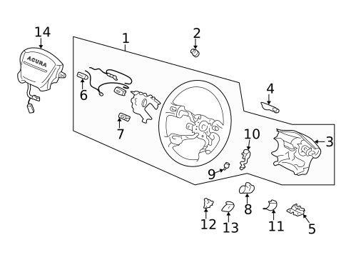 Steering Wheel & Trim for 1994 Acura Integra #0