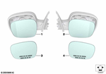 51163454949 - : Mirror Glass, Plane, Left for BMW Image