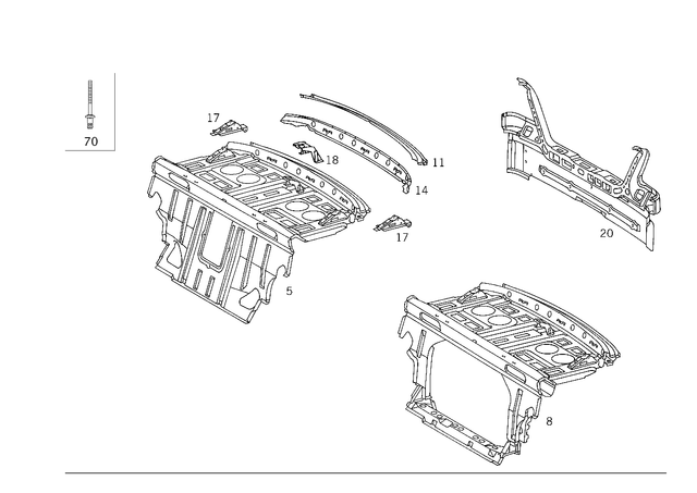 2026460001 - Rear End: Rear-End Center Section for Mercedes-Benz: C220, C230, C280, C43 AMG Image image