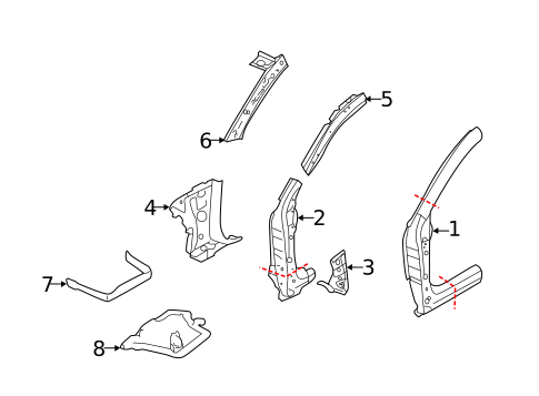 Hinge Pillar for 2024 Subaru Ascent #0