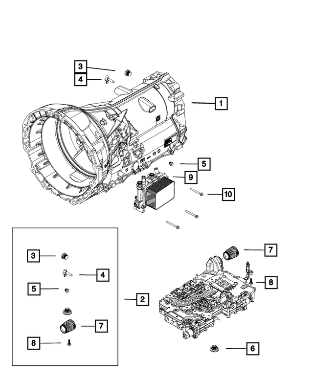 « 68241047AC – 845RE; 8-Speed; Automatic Transmission : Transmission Trousse De Bouchons pour Mopar Image »