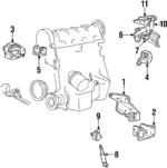 4296375 - Engine: Lower Bracket for Chrysler: TC Maserati, Town &amp; Country | Dodge: Caravan, Daytona, Grand Caravan, Mini Ram, Shadow, Spirit Image