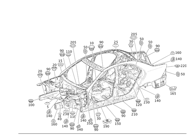 1169970886 - Body Shell: Grommet for Mercedes-Benz Image image
