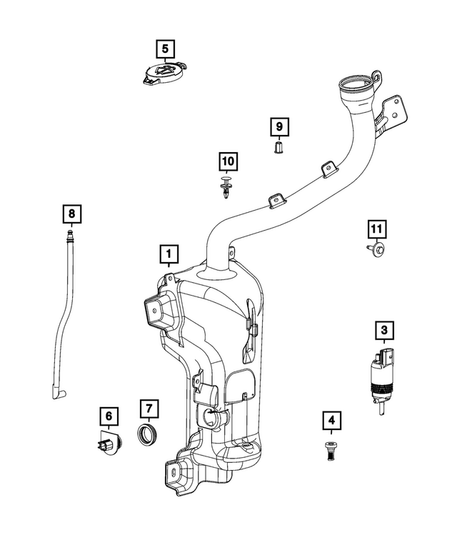 68585870AD - : Windshield Washer Reservoir Assembly for Mopar Image