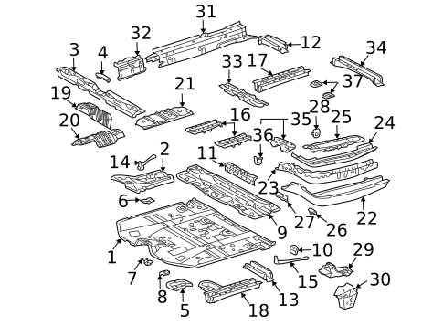 Floor & Rails for 2007 Lexus RX350 #0